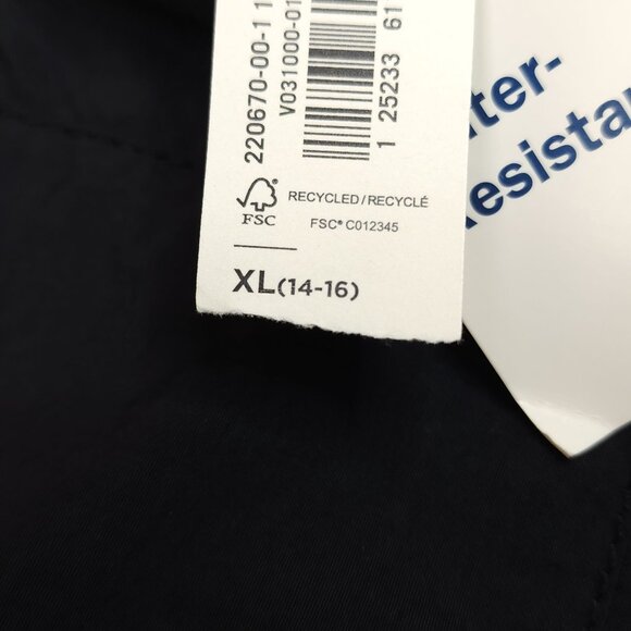 Old Navy Boys XL 14-16 Water-Resistant Black Jacket Zip & Button Front Pockets - Picture 7 of 11